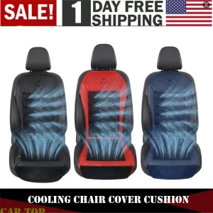 USB Car Seat Cooling Fan Cushion Breathable Ventilated Seat Cover Quiet Cooling