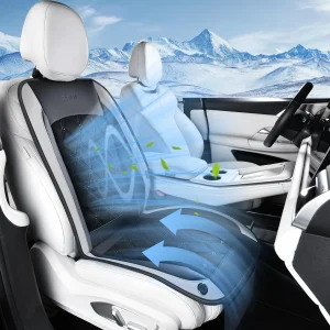 Coverado Cooling Car Seat Cover 12V-24V Ventilated Front Seat Cushion For Car