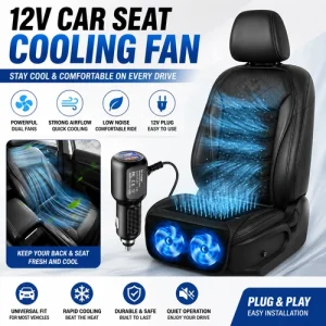 12V Ventilated Car Seat Cushion Zero-Pressure External 12cm Fans Auto Start Pad