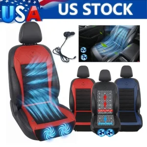 Car Single Seat Cooling Fan Cushion Breathable Ventilated Seat Cover Cooling 12V