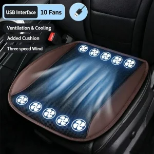 12V 24V Ventilated Massage Car Seat Cushion Cooling Fan Seat Pad Breathable Summ